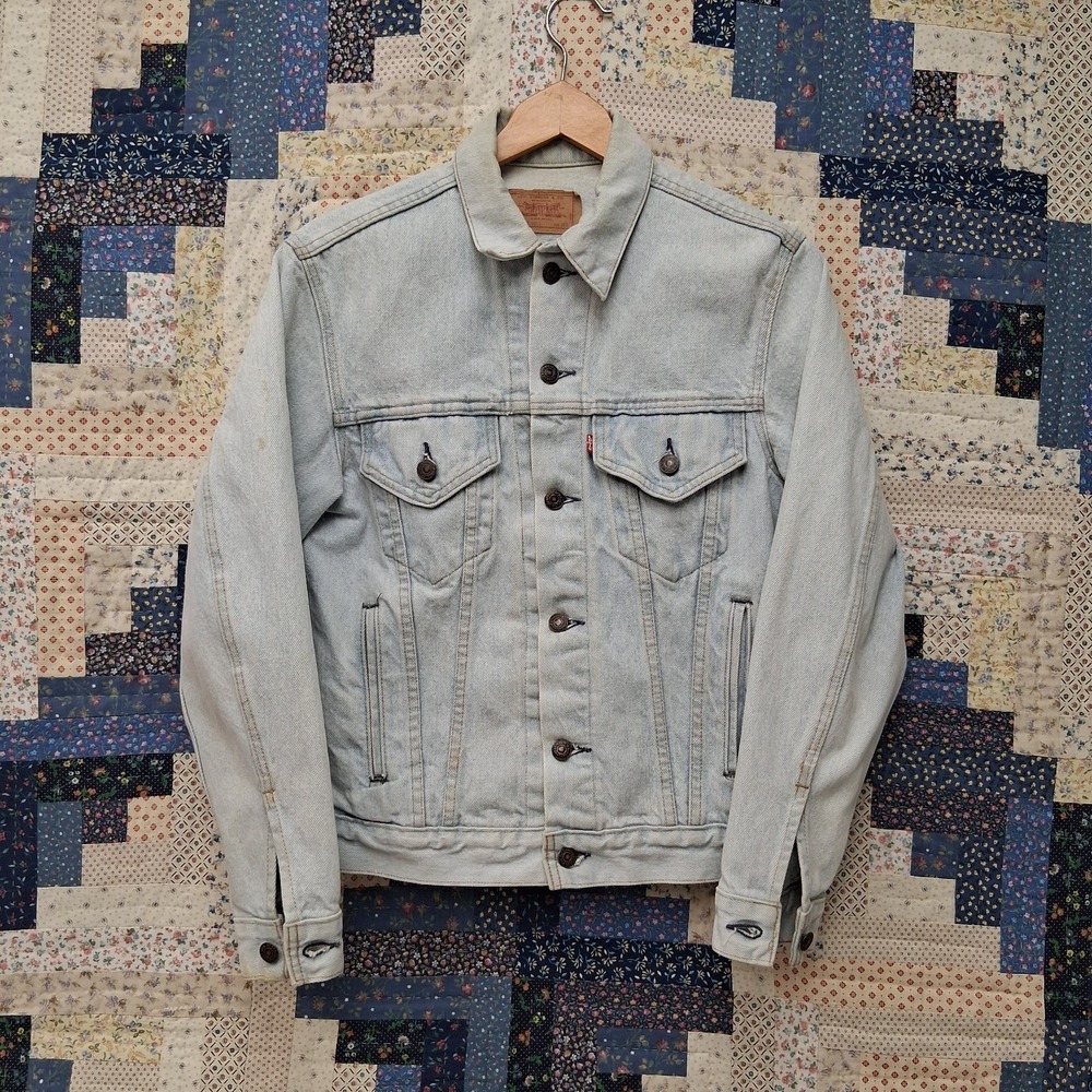 Vintage 1986 Levi Denim Trucker‎ Jacket 38 Small 70506 0214 Light Blue USA Made